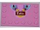 Part No: 6180pb061  Name: Tile, Modified 4 x 6 with Studs on Edges with Medium Azure Handles, Horseshoe and 'Robin' Pattern (Sticker) - Set 3186