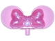 Part No: 8085pb02  Name: Minifigure, Mouse Ears with Small Pin with Molded Satin Trans-Dark Pink Bow Pattern