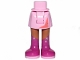 Lot ID: 247718005  Part No: 92252c00pb025  Name: Mini Doll Hips and Skirt, Medium Nougat Legs and Long Magenta Boots with Silver Stars Pattern - Thick Hinge