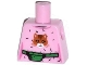 Lot ID: 271072675  Part No: 973pb1605  Name: Torso Female Top with Cat Head, Hair and Green Money Belt Pattern