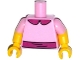 Part No: 973pb1996c01  Name: Torso Simpsons Dress with Magenta Collar and Belt Pattern / Yellow Arms with Molded Bright Pink Short Sleeves Pattern / Yellow Hands