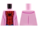 Part No: 973pb6272  Name: Torso Bathrobe with Dark Pink Hem and Creases, Red and Blue Spider-Man Costume, Black Spider and Webbing Pattern