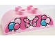 Part No: 98223pb017  Name: Duplo, Brick 2 x 4 Slope Curved Double with Dark Pink, Medium Azure, and White Awning, Balloons, and Bow with Polka Dots Pattern