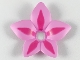 Lot ID: 272028402  Part No: clikits142pb02  Name: Clikits, Icon Accent Plastic Flower 6 x 6 x 2/3 with Dark Pink Highlights Pattern
