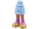Part No: 1826ec00pb004  Name: Mini Doll Hips and Skirt Layered with Molded Sienna Legs and Printed Gold Shoes with Dark Pink Socks Pattern - Thin Hinge