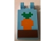 Part No: 30350bpb063  Name: Tile, Modified 2 x 3 with 2 Clips with Minecraft Carrot in Ground Pattern