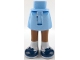 Part No: 35216ac00pb027  Name: Mini Doll Hips and Skirt with Molded Medium Brown Legs and Printed Dark Blue Shoes with White Soles and Socks Pattern - Thin Hinge