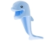 Part No: 7762pb01  Name: Minifigure, Headgear Head Cover, Costume Dolphin Head, Tail and Fin with Black Eyes Pattern