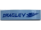 Part No: 93273pb156  Name: Slope, Curved 4 x 1 x 2/3 Double with Blue 'DRAGLEV' and Symbol Pattern (Sticker) - Set 70657