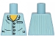 Part No: 973pb1024  Name: Torso Pajamas 4 Buttons and Vertical Light Aqua Stripes Pattern