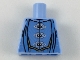Part No: 973pb3238  Name: Torso Robes with 3 Silver Frog Clasps, Medium Blue Details, Medium Nougat Belt Pattern
