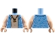 Part No: 973pb5799c01  Name: Torso Hawaiian Shirt Open, Medium Blue Palm Trees, Flowers, and Droids, Light Nougat Chest, Japor Snippet Necklace Pattern / Light Nougat Arms / Light Nougat Hands