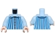 Part No: 973pb5865c01  Name: Torso Pajamas with Dark Azure and Dark Blue Vertical Stripes and Collar, Black Buttons and Neck Pattern / Bright Light Blue Arms / Light Nougat Hands