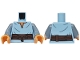 Part No: 973pb6109c01  Name: Torso Tunic with Belt with Sand Blue Wrinkles Pattern / Sand Blue Arms / Nougat Hands