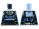 Part No: 973pb6479  Name: Torso Dark Blue Do Armor, Gold Trim Pattern