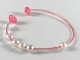 Part No: 54445  Name: Clikits Cord, Jelly String with 2 (Same Color) Caps - 170mm - Top Attachment with 6 Pearl White Beads