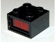 Part No: 08010bc02  Name: Electric, Light Brick 12V 2 x 2 with 3 Plug Holes, Trans-Red Diffuser Lens