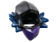 Part No: 105650pb01  Name: Minifigure, Headgear Hood with Molded Dark Blue Spiked Collar and Printed Dark Purple Scarf Pattern
