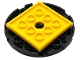 Lego part: Turntable 6 x 6 x 2/3 with Yellow Square Base, Free-Spinning (11213 / 61485)