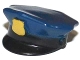 Part No: 11259pb01  Name: Minifigure, Headgear Hat, Police with Dark Blue Top and Raised Gold Badge Pattern