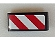 Part No: 11477pb015L  Name: Slope, Curved 2 x 1 x 2/3 with Red and White Danger Stripes (Red and White Corners) Pattern Model Left Side (Sticker) - Sets 60081 / 60083 / 60107