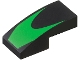 Part No: 11477pb206  Name: Slope, Curved 2 x 1 x 2/3 with Bright Green Chevron Pattern