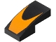 Part No: 11477pb207  Name: Slope, Curved 2 x 1 x 2/3 with Orange Chevron Pattern