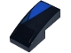 Part No: 11477pb235L  Name: Slope, Curved 2 x 1 x 2/3 with Blue and Dark Blue Curved Panel Pattern Model Left Side (Sticker) - Set 77249