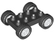 Part No: 12591c05  Name: Duplo Car Base 2 x 4 with Fixed Axles, Black Tires and White Wheels