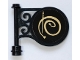 Part No: 13459pb011  Name: Road Sign Round on Pole with Flat Top Attachment with Gold Ollivanders Logo, Wand and Spiral Letter O Pattern on Both Sides (Stickers) - Set 75978