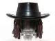 Part No: 13748pb01  Name: Minifigure, Hair Combo, Hat with Hair, Cowboy Gambler Style with Long Dark Brown Hair