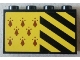 Part No: 14718pb015  Name: Panel 1 x 4 x 2 with Side Supports - Hollow Studs with 8 Red Spires and Black and Yellow Stripes Pattern (Sticker) - Set 75956