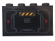 Lot ID: 340114408  Part No: 14718pb033  Name: Panel 1 x 4 x 2 with Side Supports - Hollow Studs with Red Arrows, Black and Yellow Danger Stripes and Hull Plates Pattern (Sticker) - Set 76162