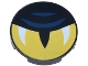 Part No: 14769pb0620  Name: Tile, Round 2 x 2 with Bottom Stud Holder with Yellow Eye Half Closed, Slit Pupil, White Glints, and Dark Blue Eyelid Lines Pattern