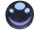 Lot ID: 412925766  Part No: 14769pb662  Name: Tile, Round 2 x 2 with Bottom Stud Holder with 3 White Dots / Pupils and Medium Lavender Curved Line / Smile Pattern