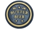 Part No: 14769pb801 Name: Tile, Round 2 x 2 with Bottom Stud Holder with Gold 'BUTTER BEER' and Stars on Mirrored Background Pattern (Sticker) - Set 76457 Part No: 14769pb801 Name: Tile, Round 2 x 2 with Bottom Stud Holder with Gold 'BUTTER BEER' and Stars on Mirrored Background Pattern (Sticker) - Set 76457