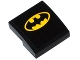 Part No: 15068pb022  Name: Slope, Curved 2 x 2 x 2/3 with Yellow Batman Logo Pattern (Sticker) - Set 76027
