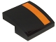 Part No: 15068pb042L  Name: Slope, Curved 2 x 2 x 2/3 with Orange Stripe on Left Edge on Black Background Pattern (Sticker) - Set 75102