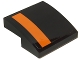 Part No: 15068pb042R  Name: Slope, Curved 2 x 2 x 2/3 with Orange Stripe on Right Edge on Black Background Pattern (Sticker) - Set 75102