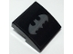 Part No: 15068pb345  Name: Slope, Curved 2 x 2 with Dark Bluish Gray Bat Batman Logo Pattern (Sticker) - Set 70917