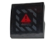 Part No: 15068pb353  Name: Slope, Curved 2 x 2 x 2/3 with Red Warning Triangle on Dark Bluish Gray Danger Stripes Pattern (Sticker) - Set 70923