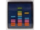 Part No: 15068pb399  Name: Slope, Curved 2 x 2 x 2/3 with Orange, Dark Pink, Dark Turquoise, Yellow and Lime Sound Equalizer Bars on Dark Blue Background Pattern (Sticker) - Set 41428