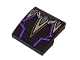 Part No: 15068pb412  Name: Slope, Curved 2 x 2 x 2/3 with Silver Claws and Dark Purple Highlights Pattern