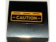 Part No: 15068pb436  Name: Slope, Curved 2 x 2 x 2/3 with Bright Light Orange '- CAUTION -' Pattern (Sticker) – Set 10304