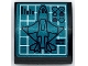 Part No: 15068pb459  Name: Slope, Curved 2 x 2 x 2/3 with Avengers Ultimate Quinjet Outline on White Grid with Bar Chart and Hexagons on Dark Turquoise Background Pattern (Sticker) - Set 76126
