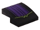 Part No: 15068pb683  Name: Slope, Curved 2 x 2 x 2/3 with Purple Fabric Folds and Lime Bent Line Pattern (Sticker) - Set 80022
