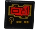 Part No: 15210pb023  Name: Road Sign 2 x 2 Square with Open O Clip with Red Screen and 3 Gold Switches Pattern (Sticker) - Set 70738
