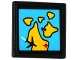 Part No: 15210pb026  Name: Road Sign 2 x 2 Square with Open O Clip with Map and Black Airplane Pattern (Sticker) - Set 60102