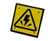 Part No: 15210pb076  Name: Road Sign 2 x 2 Square with Open O Clip with Electricity Danger Sign and 4 Rivets on Yellow Background Pattern (Sticker) - Set 75931