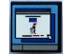 Part No: 15210pb155  Name: Road Sign 2 x 2 Square with Open O Clip with Computer Screen, Black Stick Figure with Jackhammer and Mouse Cursor Pattern (Sticker) - Set 21336